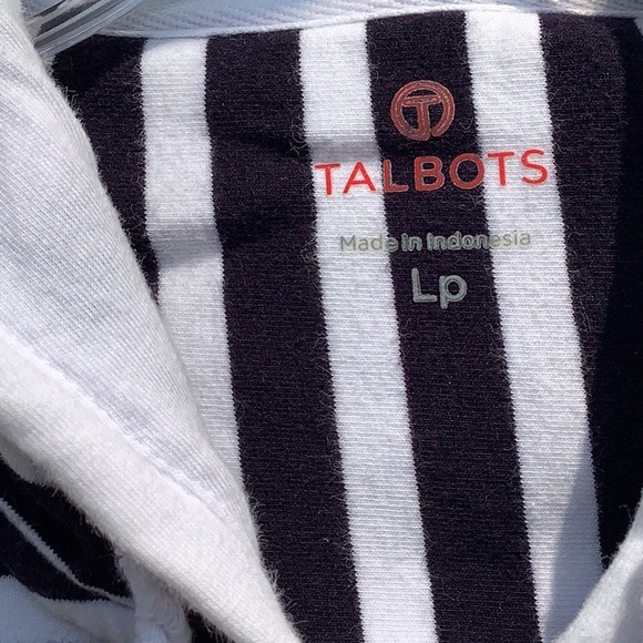 TALBOTS STRIPED FULL ZIP HOODIE KNIT SIZE LP PINK BLUE WHITE - Picture 3 of 3